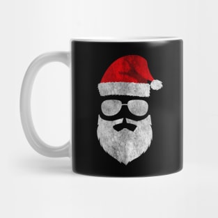 Santa Claus Sunglasses with Beard Christmas (White Vintage) Mug